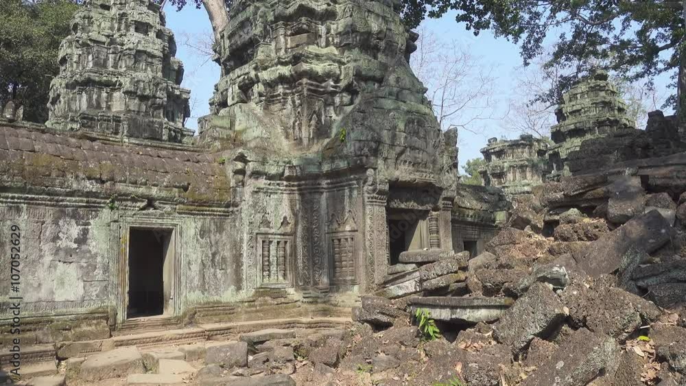 Ta Prohm temple in Angkor Wat, Siem Reap, Cambodia, tilt view, 4k
Ta Prohm temple in Angkor Wat, Siem Reap, Cambodia, tilt view, 4k