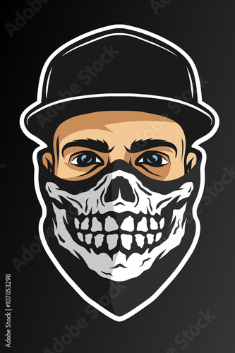 A guy in a baseball cap, and a bandana.