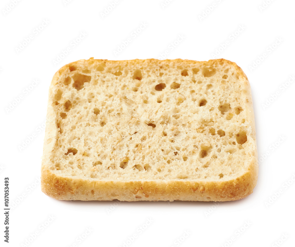 Single piece of bread bun isolated