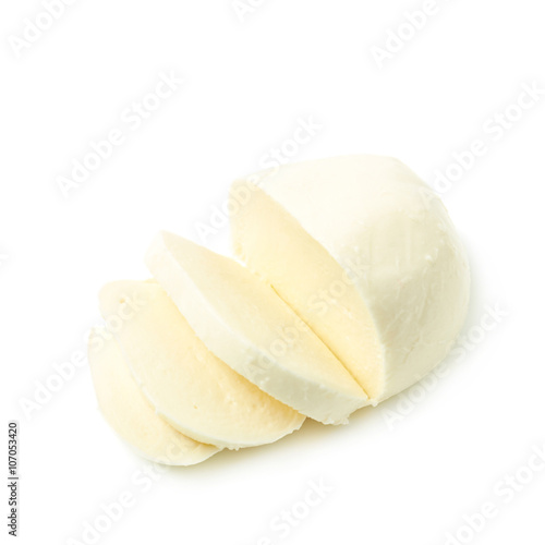 Sliced mozzarella cheese ball