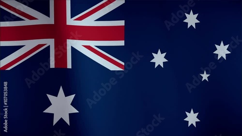 Wallpaper Mural Flag of Australia waving in the wind - seamless loop with highly detailed fabric texture Torontodigital.ca