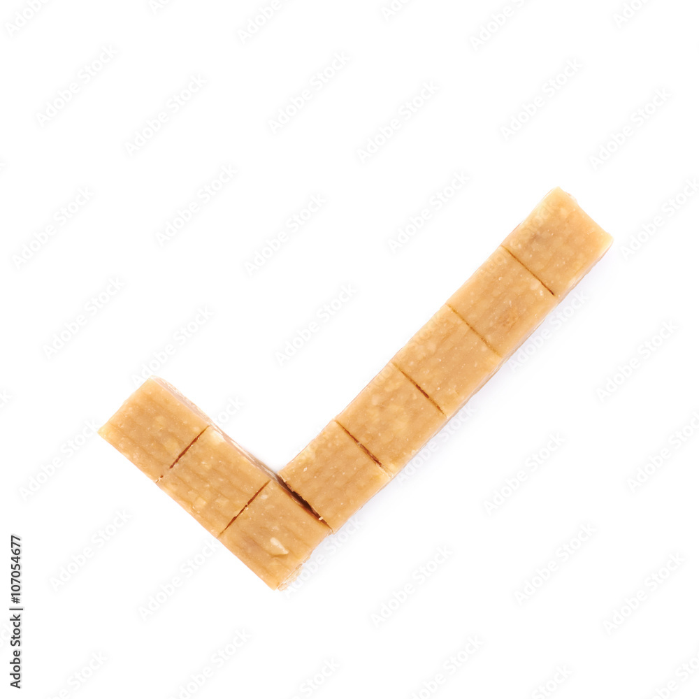 Toffee candy with nuts isolated Toffee candy with nuts isolated