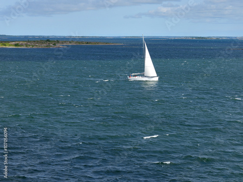 Sailing boat in Baltic sea near Aland Islands