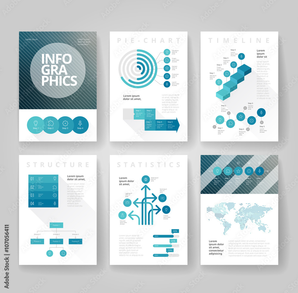Business brochure template with infographics Business brochure template with infographics