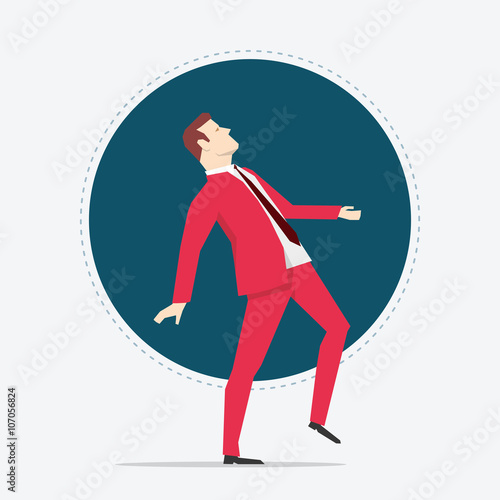 Businessman looking up