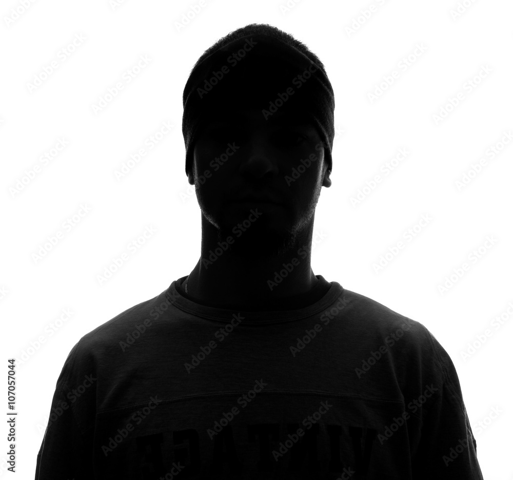 Hidden face in the shadow. female silhouette. Hidden face in the shadow. female silhouette.
