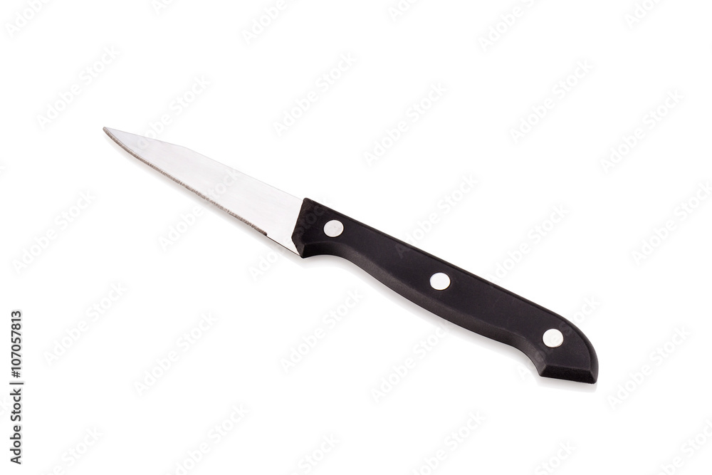 steel kitchen knives on white background steel kitchen knives on white background