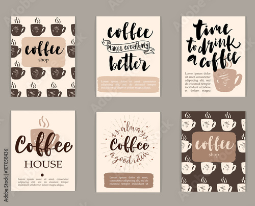 Set of coffee design templates.