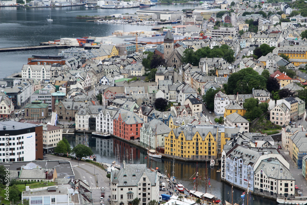 Alesund, view from the Aksla hill 