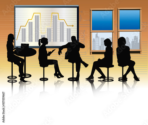 business people vector silhouette