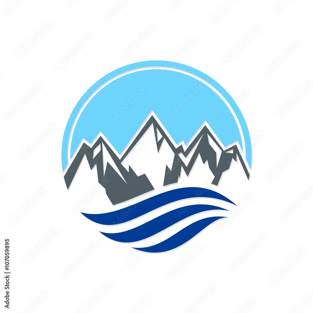 Mountain Water Logo Stock Vector Adobe Stock