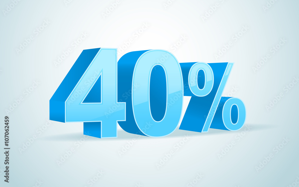 vector image of a blue 40%. vector image of a blue 40%.