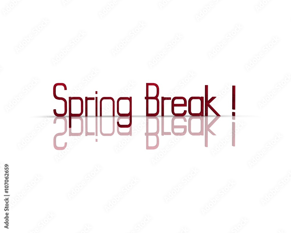 spring break 3d word spring break 3d word