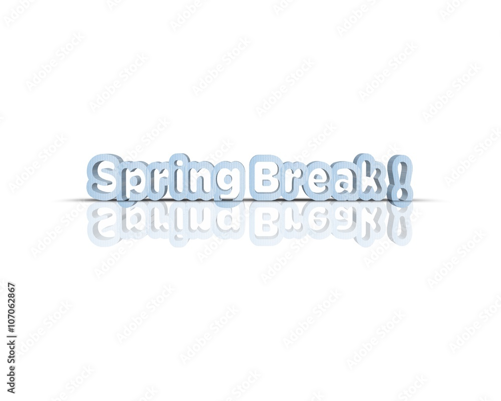 spring break 3d word spring break 3d word