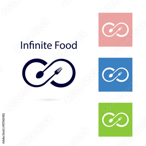 Food and infinity icon.Fork and spoon sign.