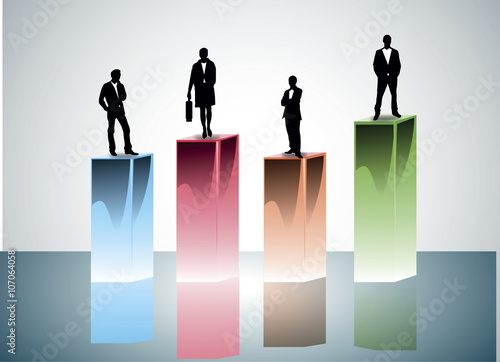 business people with graph vector