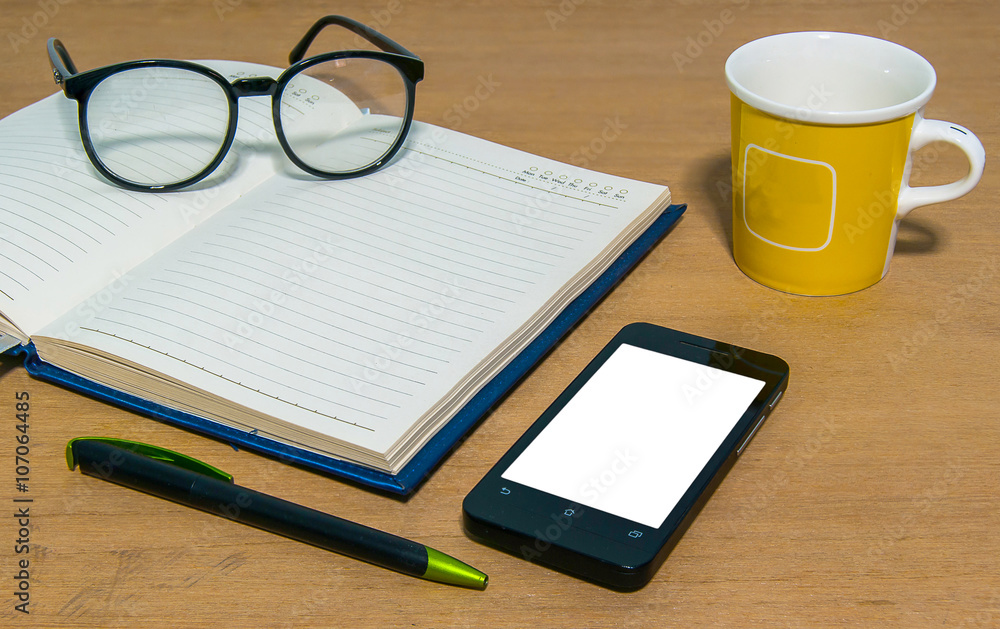 close up of office desk with stationery close up of office desk with stationery