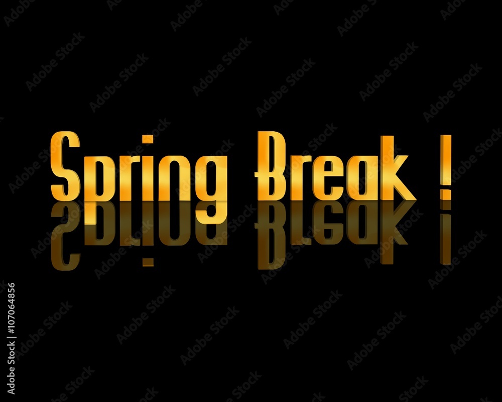 spring break 3d word spring break 3d word