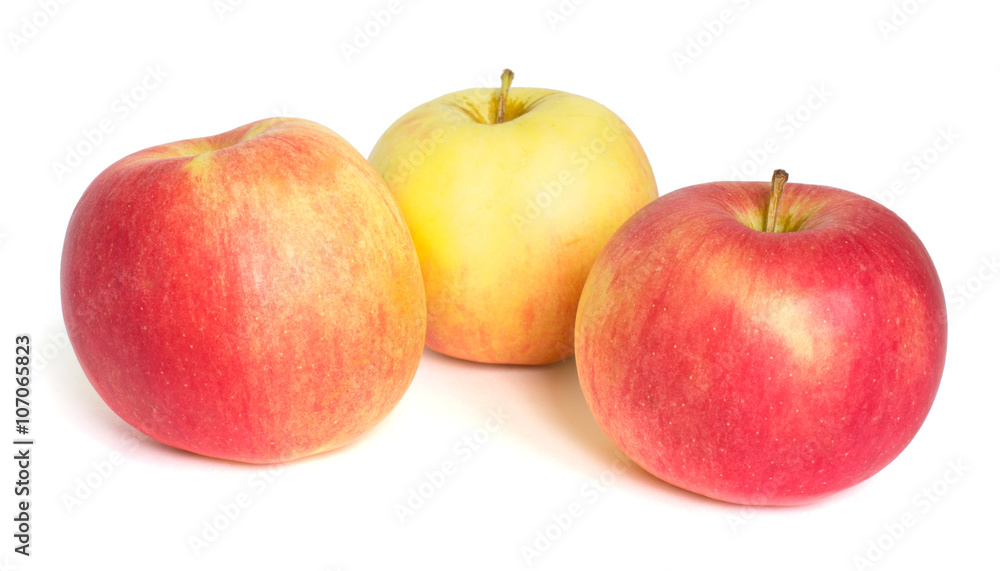 Three apples isolated on white