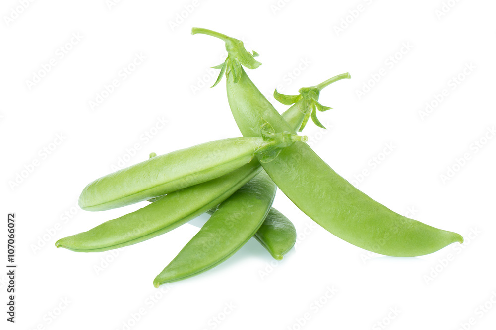 sweet fresh green peas isolated on white background sweet fresh green peas isolated on white background