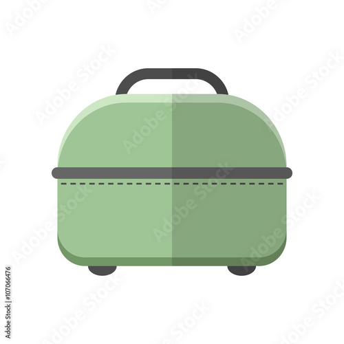 Travel bag. Carry on baggage. Flat color icon, object, isolated