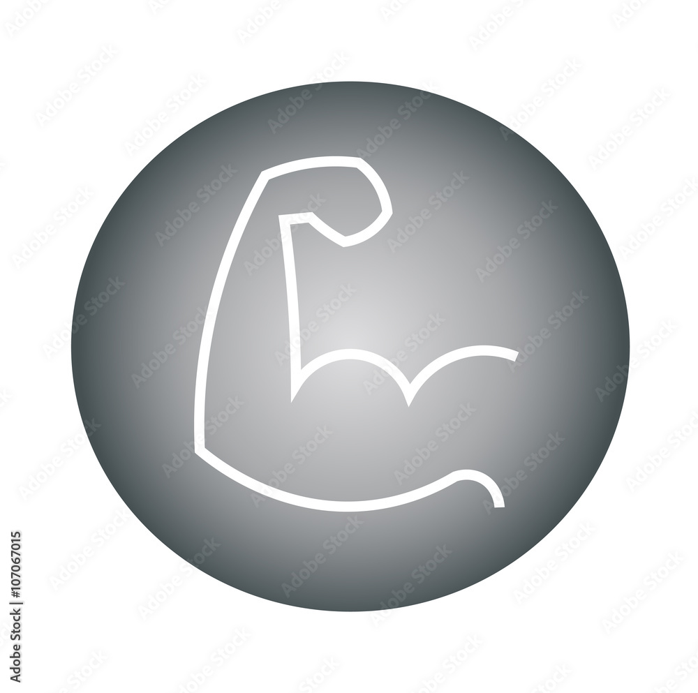 Image of muscular arm in colorful circle, isolated on white. Vector illustration. Image of muscular arm in colorful circle, isolated on white. Vector illustration.
