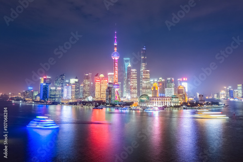 beautiful shanghai skyline at night