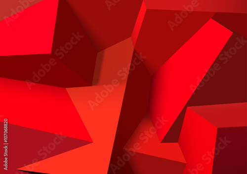 Abstract background with overlapping red cubes