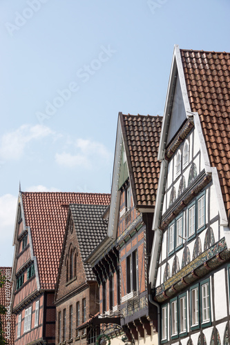 Historische Häuser in der Lange Straße in Wiedenbrück, Nordrhein-Westfalen