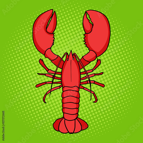 Lobster pop art style vector