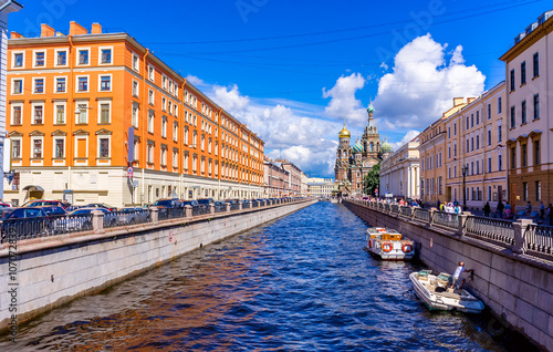Griboyedov Canal in St. Petersburg. View from Italian bridge