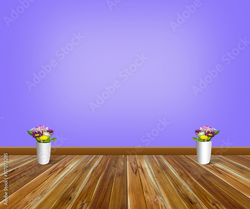Empty wall with wooden floor