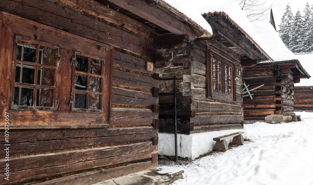 Wooden cottages in Zuberec, Slovakia