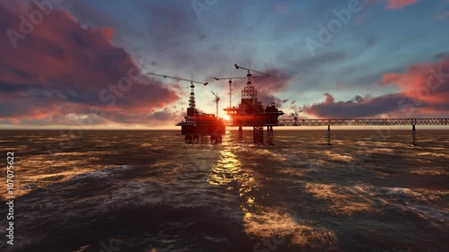 Offshore coastal oil drilling rig production