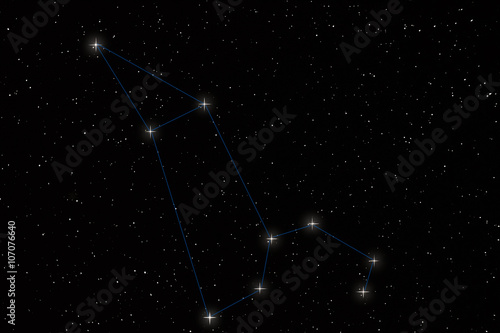 Leo Constellation, Lion Constellation with constellation lines