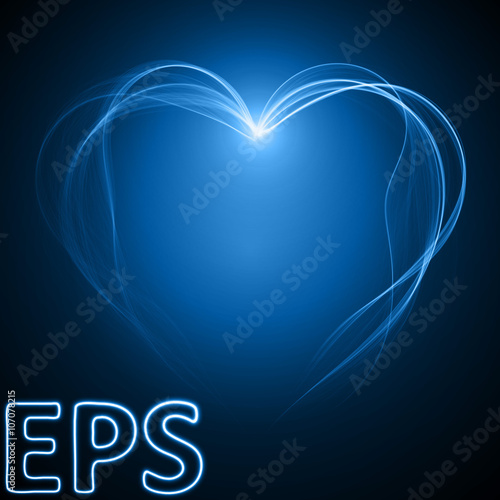 heart shaped smooth energy lines. blue version.