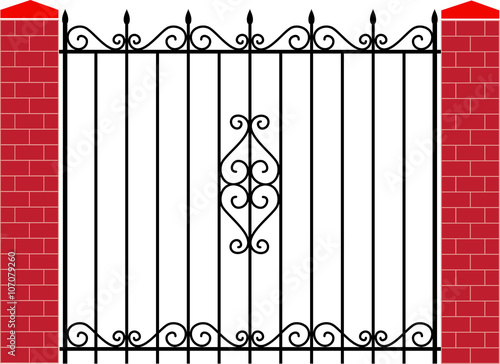 modern vector wrought fence