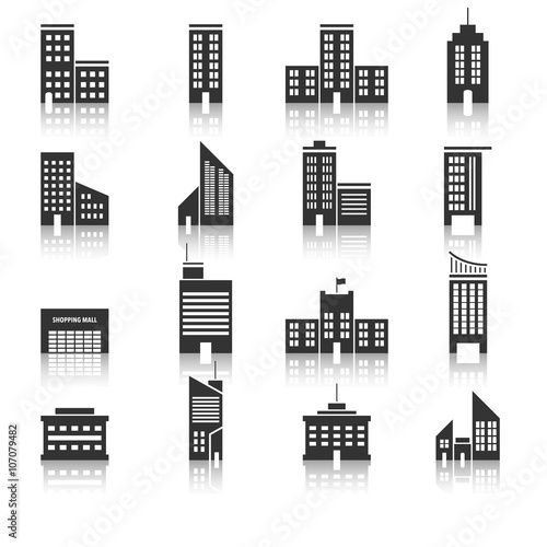 Buildings icons Vector EPS10.
