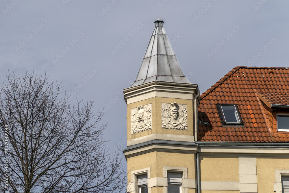Historische Haus im Ruhrgebiet mit Türmchen
