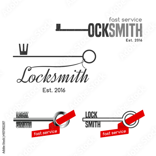 Set of locksmith vector logos