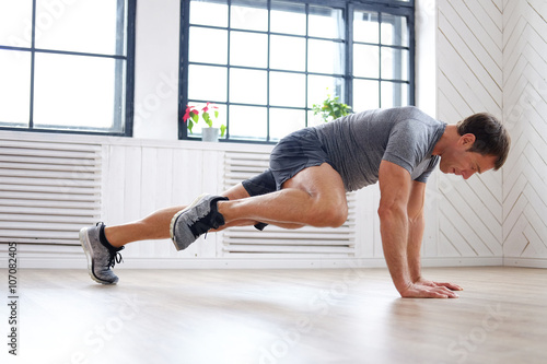 A man doing abs workouts.