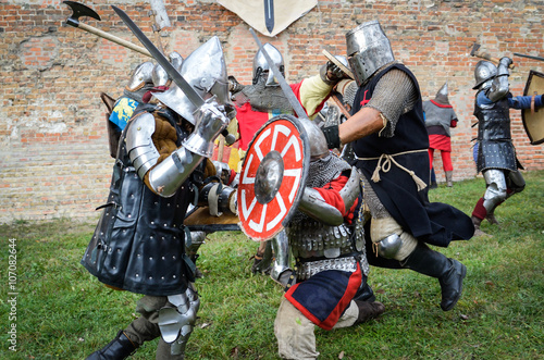 Knights battle on the field