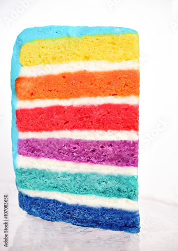 Piece multicolor six-layer cake