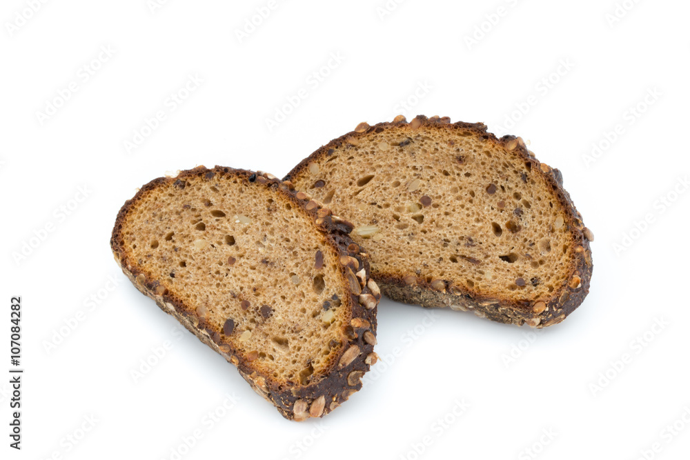 Rye bread isolated on white background. Rye bread isolated on white background.