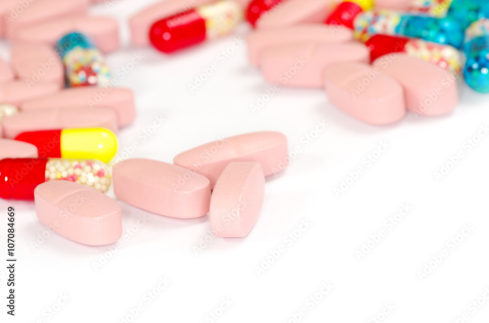 pills isolated on white background pills isolated on white background