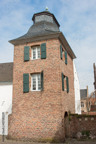 Historischer Turm am Suitbertus-Stiftsplatz Kirche Kaiserswerth Düsseldorf photo