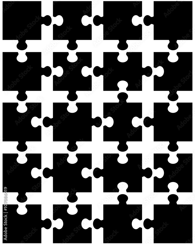Obraz premium Vector illustration of black puzzle, separate parts