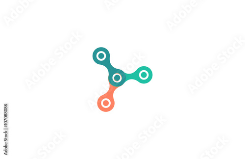 triple chain engineering vector logo