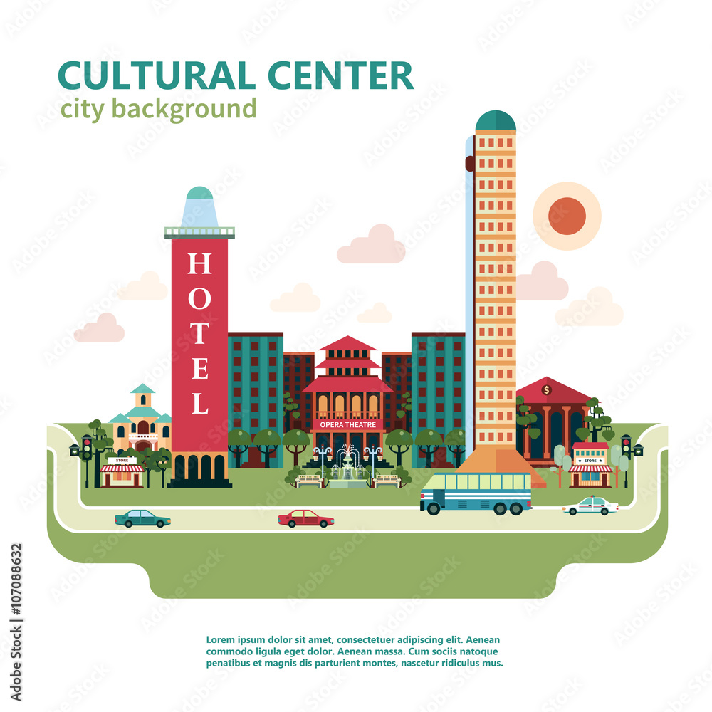 Fototapeta premium Cultural Center City Background