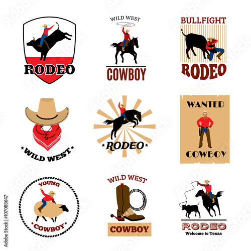 Emblems Set Of Rodeo